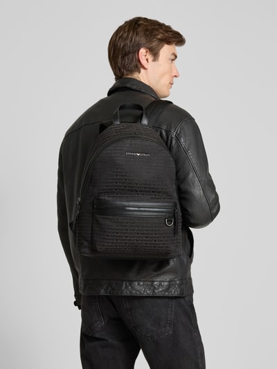 Emporio Armani Rucksack mit Label-Print Anthrazit 1