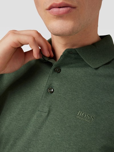 BOSS Langärmeliges Poloshirt mit Brand-Detail Oliv 3