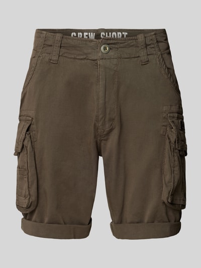 Alpha Industries Szorty cargo o kroju regular fit z wyhaftowanym logo model ‘CREW SHORT’ Antracytowy 2