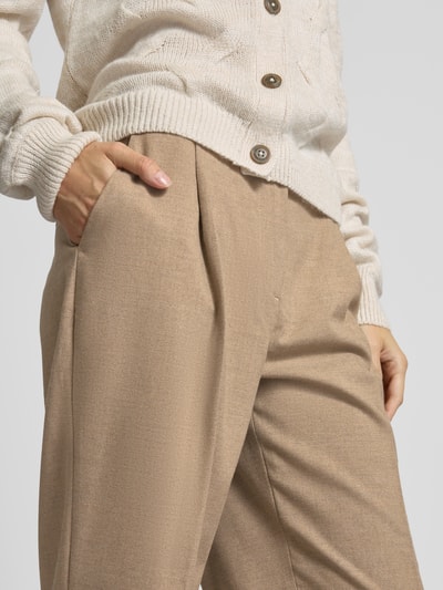 MAC Flared Stoffhose mit Bundfalten Modell 'Sara Pleat' Beige 3