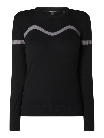 ARMANI EXCHANGE Pullover mit leicht transparentem Kontrasteinsatz 