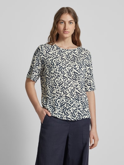 ICHI Blouse met dierenprint, model 'Marrakech' Blauw - 4