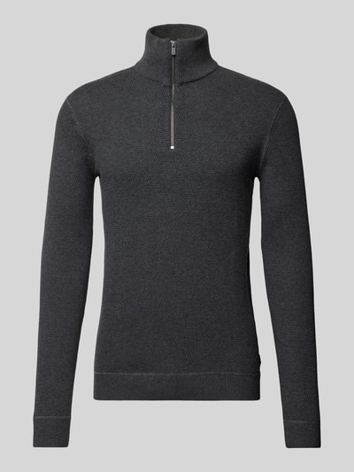 Jack & Jones Premium Gebreide pullover met opstaande kraag, model 'BLUCHRISTER' Antraciet - 2