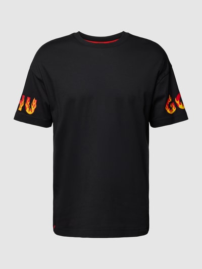 HUGO T-shirt z nadrukiem z logo Czarny 2