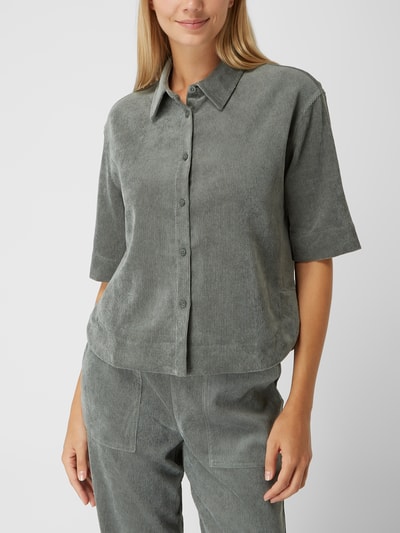 OPUS Blouse van corduroy, model 'Feppa' Rietgroen - 4