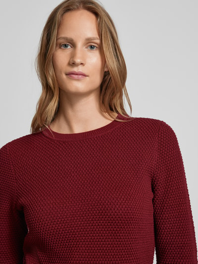 Vila Gebreide pullover met broderie anglaise, model 'dalo' Bordeaux - 3