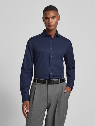 Eterna Slim Fit Businesshemd aus Twill Marine 4