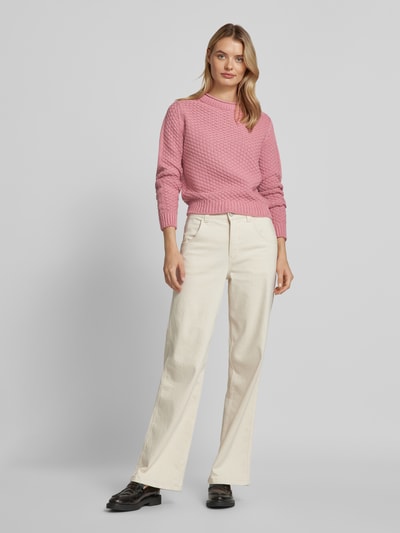 monari Gebreide pullover met structuurmotief Roze - 1