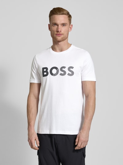 BOSS Green T-Shirt mit Label-Print Weiss 4