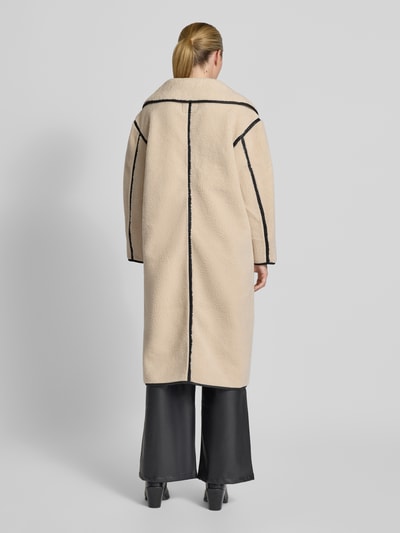 Neo Noir Lange jas van teddybont, model 'Carmen' Offwhite - 5
