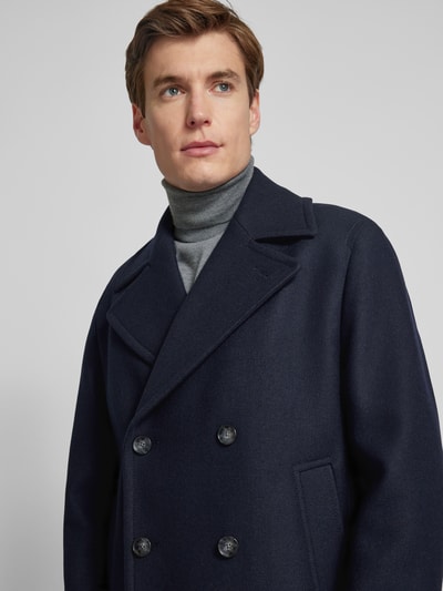 BOSS Trenchcoat met reverskraag, model 'Clay' Marineblauw - 3