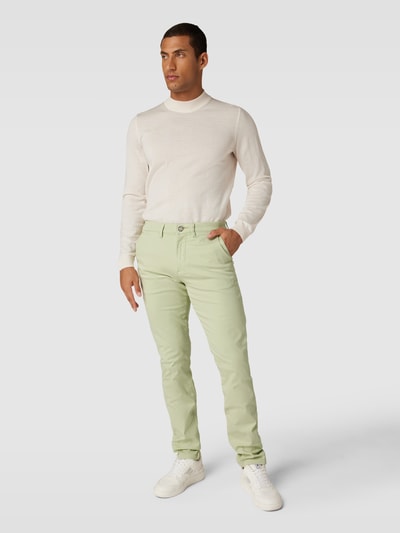 SELECTED HOMME Slim fit broek met paspelzakken aan de achterkant, model 'Miles' Lindegroen - 1