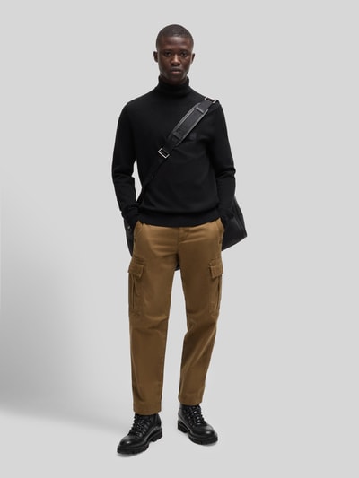 BOSS Orange Regular Fit Rollkragenpullover aus Baumwoll-Kaschmir-Mix Modell 'AKIRO_S' Black 1