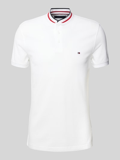 Tommy Hilfiger Slim Fit Poloshirt mit Stehkragen Modell 'MAO' Weiss 1