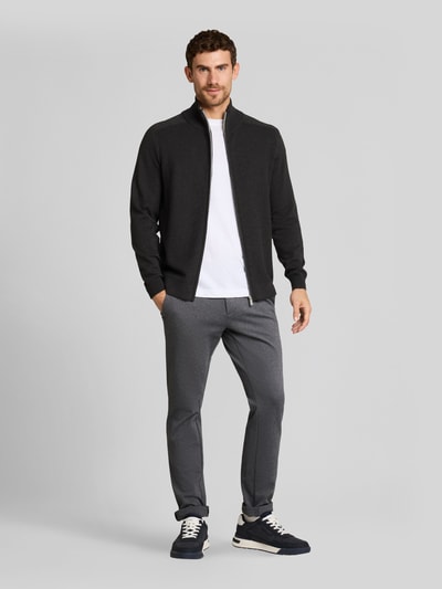 Tom Tailor Regular Fit Strickjacke aus reiner Baumwolle Dunkelgrau 1