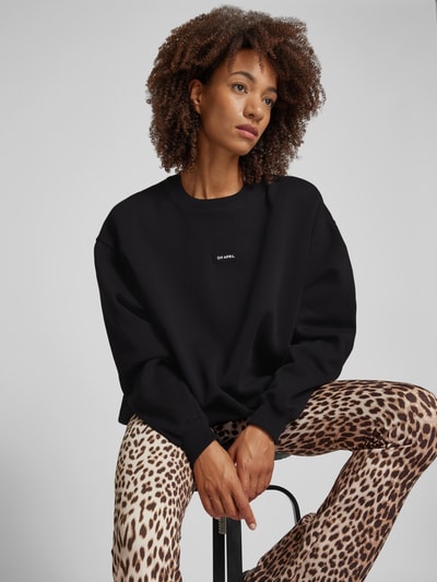 OH APRIL Oversized Sweatshirt mit Label-Detail Black 3