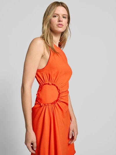 Victoria Beckham Knielanges Kleid mit Rundhalsausschnitt Rot 3