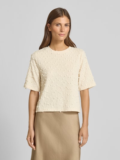 Jake*s Collection T-Shirt mit Zierbesatz Ecru 4