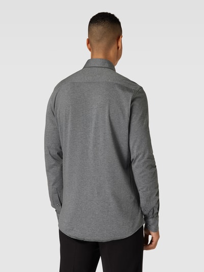 Profuomo Slim fit zakelijk overhemd van katoen met stretch Middengrijs - 5