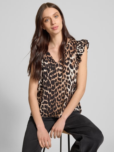 Vero Moda Regular Fit Top mit Kappärmeln Modell 'JOSIE' Sand 3