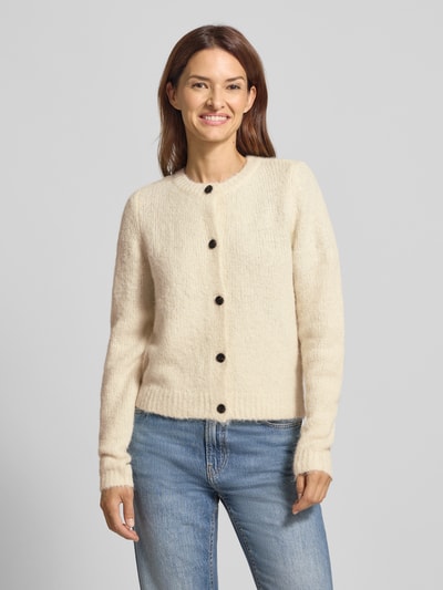 VERO MODA Kurtka z dzianiny o kroju regular fit z dodatkiem wełny model ‘NOVAH’ Écru 4