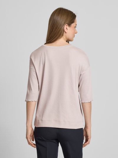 Marc Cain Relaxed fit T-shirt van een mix van katoen en elastaan met siernaad Kit - 5