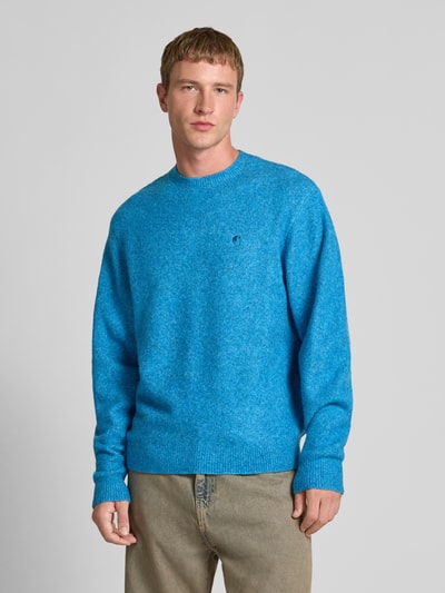 Carhartt Work In Progress Strickpullover mit gerippten Abschlüssen Rauchblau 4