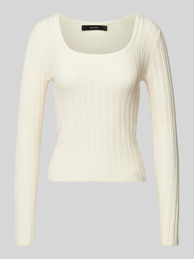 Vero Moda Slim Fit Strickpullover mit Viskose-Anteil Modell 'CECILIE' Offwhite 2