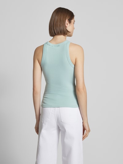 Calvin Klein Jeans Top z wyhaftowanym logo i okrągłym dekoltem Miętowy 5