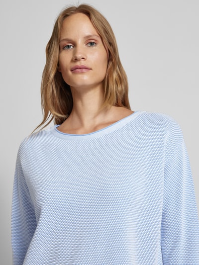 Tom Tailor Comfort Fit Strickpullover mit Pünktchen-Muster Hellblau 3