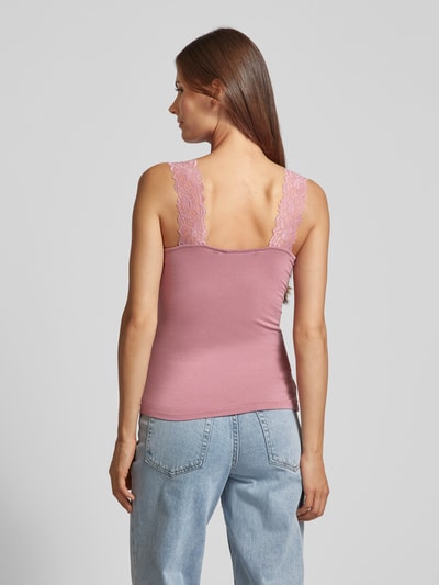 Vero Moda Slim Fit Trägertop mit Spitzenbesatz Modell 'ROSA' Altrosa 5