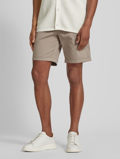 Profuomo Bermudas in unifarbenem Design mit Tunnelzug Beige 4