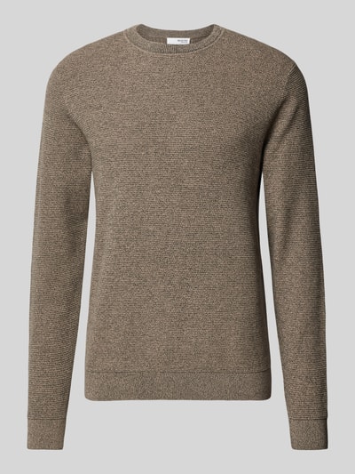 SELECTED HOMME Strickpullover mit gerippten Abschlüssen Modell 'ROSS' Mittelgrau 2