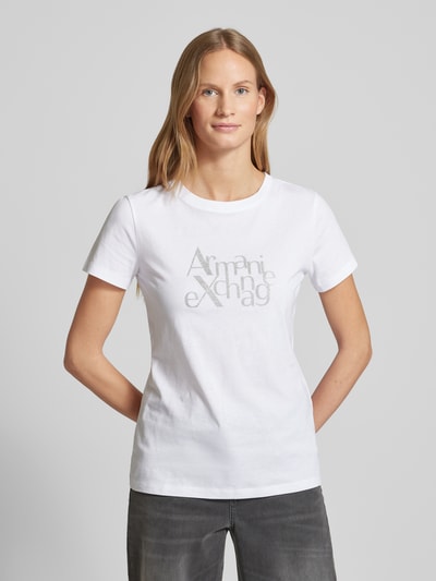 ARMANI EXCHANGE T-Shirt mit Label-Print Weiss 4