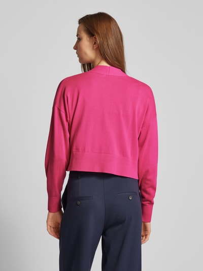 Esprit Cropped Cardigan mit gerippten Abschlüssen Pink 5