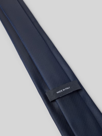 Produktfoto, dunkelblaue Krawatte aus glattem Seide-Mix mit feiner Struktur, Krawatte aus Seide-Mix Modell 'H-Tie 7,5 CM-262' von BOSS, Herren Krawatte von BOSS