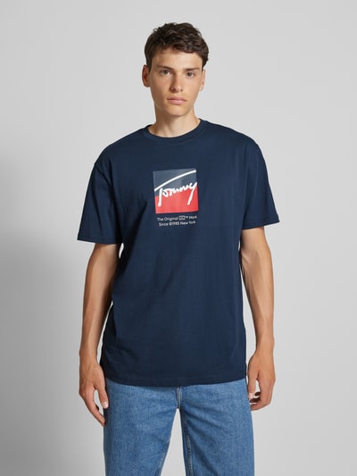 Tommy Jeans Regular Fit T-Shirt mit Label-Print Marine 4