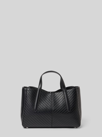 Produktfoto, Henkeltasche mit abnehmbarem Schulterriemen Modell 'ANETT' von BOSS, efekt: jednolity kolor, wzór w paski, aplikacja z logo, karabińczyk, główna przegroda, przegródka zapinana na zamek błyskawiczny, wpuszczane kieszenie, uchwyt, odpinany pasek na ramię, wykończenie materiału: sztuczna skóra.