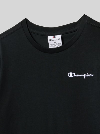CHAMPION T-Shirt mit Label-Stitching Black 2