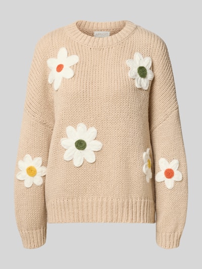 Apricot Strickpullover mit gerippten Abschlüssen Sand 2