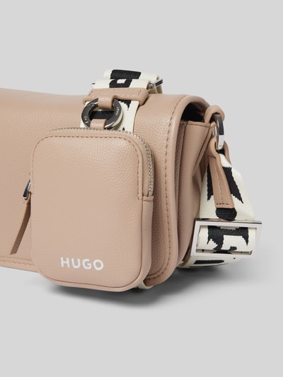 HUGO Handtasche mit Label-Print Modell 'Bel' Sand 3