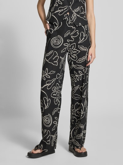 Mango Stoffhose aus Viskose-Leinen-Mix Modell 'LIZA' Black 4