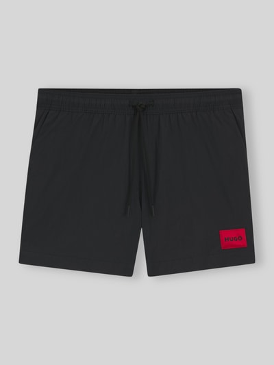 HUGO Badeshorts mit Label-Patch Modell 'DOMINICA' Black 1
