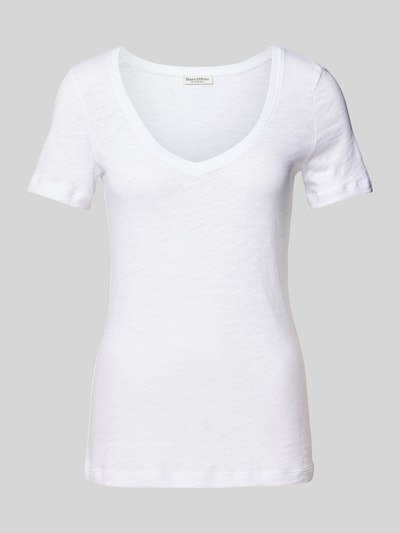 Marc O'Polo T-shirt met afgeronde V-hals Wit - 2