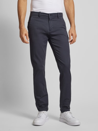 Lindbergh Slim fit chino met achterzakken Marineblauw - 4