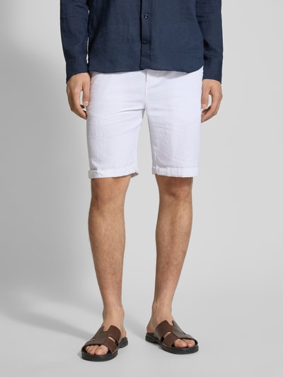 MCNEAL Regular Fit Leinenshorts mit Tunnelzug Weiss 4