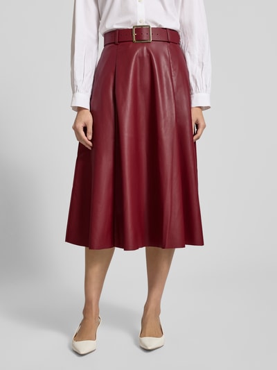 GUIDO MARIA KRETSCHMER WOMAN Midirok met riem, model 'Sally' Donkerrood - 4