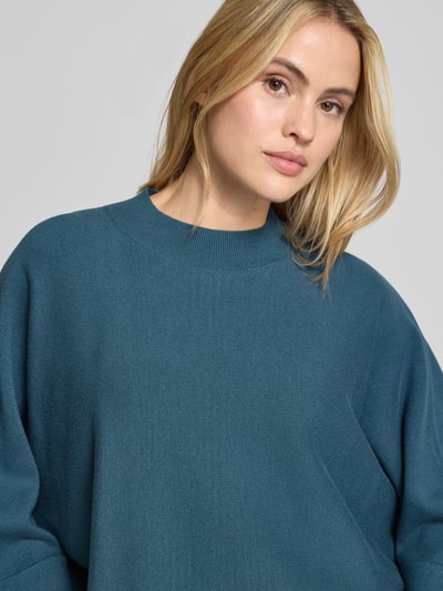 COMMA Sweter z dzianiny z mieszanki wiskozy z rękaw o dł. 3/4 Petrol 3