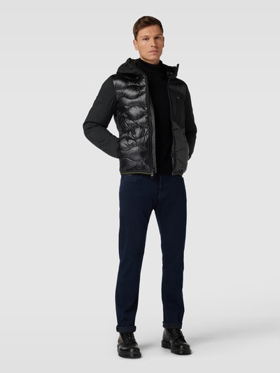 Blauer USA Steppjacke mit Label-Applikation Black 1