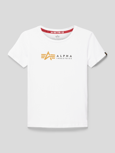 Alpha Industries T-shirt z nadrukiem z logo Biały 1